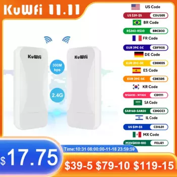 репитер wi fi Мощный Wi-Fi репитер KuWFi, 300 Мбит/с, беспроводной мост, 2,4 ГГц