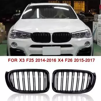Решетка радиатора для BMW F25, сменная передняя решетка радиатора черного цвета для X3 F25 2014-2016 X4 F26 2015-2017