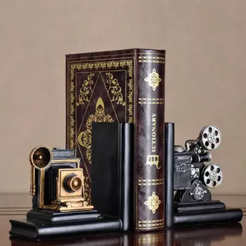 Ретро-камера Bookend кинопроектор черный серебристый коллекционный проект креативный книжный шкаф Винтажные Ювелирные изделия для Кабинета