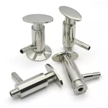 Резьба 1/4 "1/2" BSP 25,4 мм 50,5 мм, 10 мм, хомут для шланга SS304, санитарный клапан для отбора проб из нержавеющей стали, ручная ручка