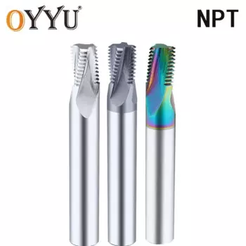 Резьбовая фреза NPT, твердосплавная концевая фреза с покрытием AL NANO, американский полный зубчатый станок с ЧПУ, центральный токарный станок, набор фрезерных инструментов
