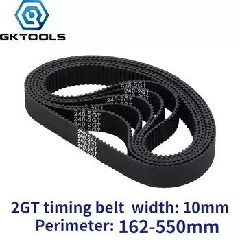 Резиновый Ремень ГРМ GKTOOLS для 3D принтера GT2, ширина 10 мм, замкнутая петля, длина 2 Гт, 162, 192, 210, 232, 244, 340, 420, 436, 444, 450, 550 мм