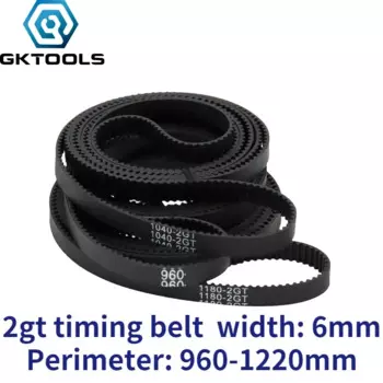 Резиновый ремень ГРМ GKTOOLS GT2 6мм черный