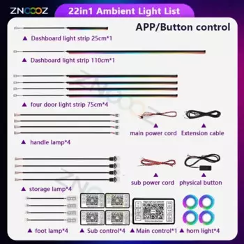 RGB 22in1 салон автомобиля акриловые автомобильные окружающие освещение для BMW X5 X6 G05 G06 F15 F16 E70 E71 E53 E72 2008-2023 аксессуары