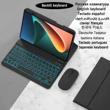 RGB клавиатура с подсветкой для Funda Redmi Pad SE, клавиатура из ткани с держателем для ручки, чехол для Xiaomi Redmi Pad SE 2023, 11 дюймов