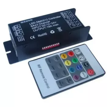 RGB-контроллер с пультом дистанционного управления на 20 клавиш, 3 канала, 18 А, DC12 В, 24 В, DMX512