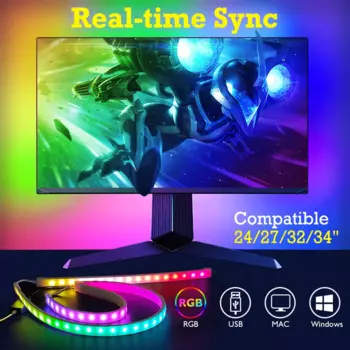 RGB-подсветка для компьютера, 27-34 дюйма