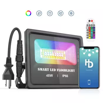 RGB-Прожектор уличный водонепроницаемый с поддержкой Google Alexa, 45 Вт