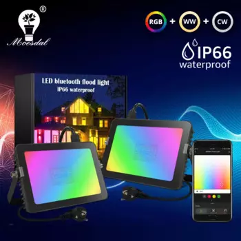 RGB Светодиодный прожектор 20 Вт, 30 Вт, уличный умный прожектор с Bluetooth, приложение для группового управления, затемняющее освещение для сада, сцены, праздника, вечеринки