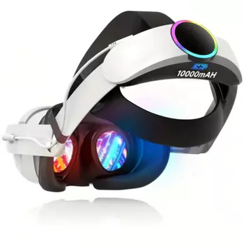 RISE-подходит для Oculus Quest3 RGB Elite, повязка на голову, аксессуары VR, 10000 мАч, быстрая зарядка, 18 Вт, аккумуляторная гарнитура