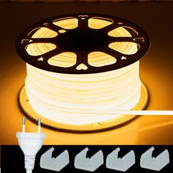 RnnTuu Светодиодная лента 220V тёплый белый 288LEDs/m IP65