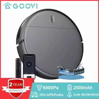 Робот-пылесос GOOVI BR151, 6000 Па, сильное всасывание, аккумулятор 2500 мАч, 3 в 1, подметание всасывания, поддержка умного дома, Wi-Fi