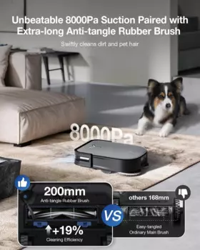 Робот-пылесос и Швабра ECOVACS DEEBOT X2 Omni, 8000 па, 15 мм подъем