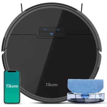 Робот-пылесос и Швабра Tikom, робот-пылесос G8000, Мощное всасывание 2700 па, самозарядка