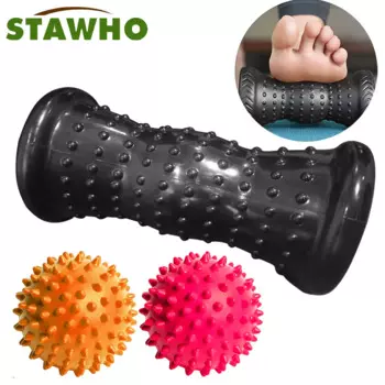 Роликовый массажер для ног & Spiky Ball терапевтический набор, массажный инструмент для боли в мышцах от подошвенного фасциита, для высвобождения триггерной точки