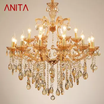 Роскошная Подвесная лампа ANITA в европейском стиле, хрустальная лампа, искусство, гостиная, ресторан, вилла, лестница, дуплексное здание