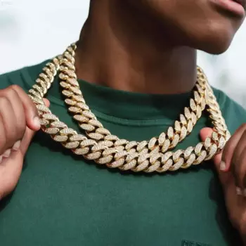Роскошные модные ювелирные изделия Rapper, 19 мм, искусственное серебро, двойной ряд, Муассанит, бриллиант, мужское колье с цепочкой