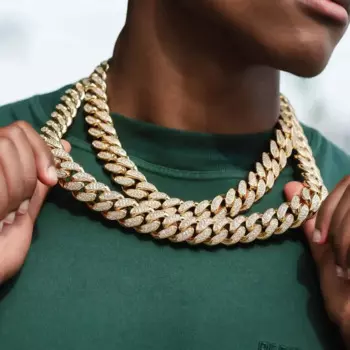 Роскошные модные ювелирные изделия rapper, 19 мм, искусственное серебро, двойной ряд, Муассанит, бриллиант, мужское колье с цепочкой