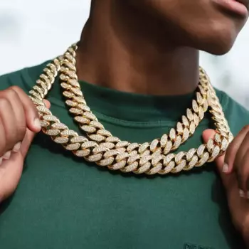 Роскошные модные ювелирные изделия rapper, 19 мм, искусственное серебро, двойной ряд, Муассанит, бриллиант, мужское колье с цепочкой