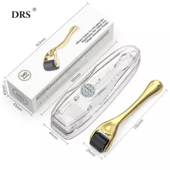 Роскошные золотые DRS 540 Дерма-ролик микро-иглы мезотерапия 540 контактов Дерма-ролик для лица Уход за кожей и рост волос с медицинской CE