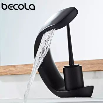 Роскошный Черный кран Becola, смесители для раковины, современный белый хромированный кран, смесители для раковины в ванную комнату, смеситель для горячей и холодной воды