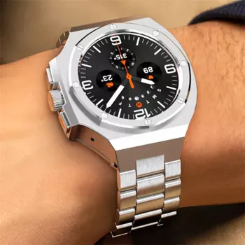 Роскошный комплект для модификации часов Samsung Galaxy Watch Ultra 47 мм металлический корпус из нержавеющей стали ремешок мужской браслет для Galaxy Ultra Band
