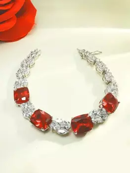 Роскошный красочный серебряный браслет Desire с сокровищами в европейском и американском стиле, инкрустированный высокоуглеродистыми бриллиантами
