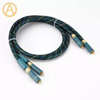 Роскошный ортофон RCA аудио межсоединительный кабель Профессиональный 10 мм толщиной 8NX OCC кабель Позолоченный разъем
