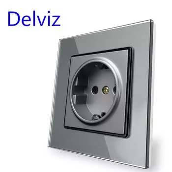 Розетка DELVIZ DZ-H2DS-33 сер Gray