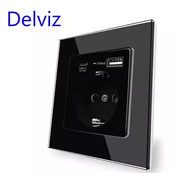 Розетка DELVIZ с USB Type-C