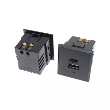 Розетка KYMISON USB+Type-C 5В 220В с индикатором