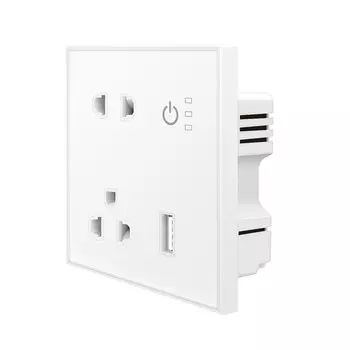 Розетка настенная с USB-разъемом, 16 А, 1 упаковка