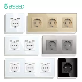 БSEED настенные розетки стеклянные 5В 2.1А USB