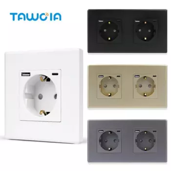 Розетка настенная TAWOIA, 16 А, с тройной стеклянной рамкой
