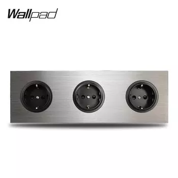 Розетка Wallpad 3 Gang серебристая