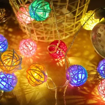 Рождественская гирлянда из ротанга Brangdy 2,5 м 20 LED теплый белый свет