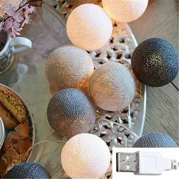 Рождественская гирлянда из ватных шаров OKAL RED EAST