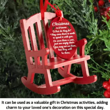 Рождественское деревянное ремесло, Маленькое кресло-качалка, памятное украшение, набор бирок на стул, подвеска на рождественскую елку, украшение для сцены