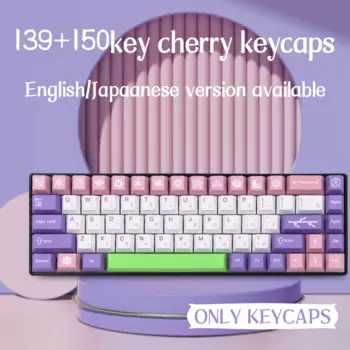 Розовые колпачки клавиш GMK Hanami, сублимационный чернильный профиль для механической клавиатуры Cherry mx switch, 139/150 клавиш/набор