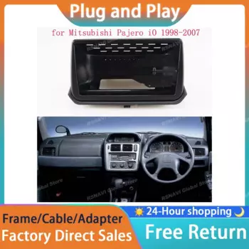 RSNAVI 9-дюймовая автомобильная панель радиоприемника для Mitsubishi Pajero 1998–2007 гг., комплект приборной панели, установка лицевой панели, адаптерная пластина, отделка консоли