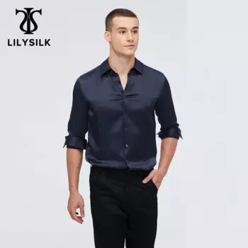Рубашка LILYSILK 22 momme Мужская шелковая, базовый топ для делового образа, одежда из чистого шелка, бесплатная доставка