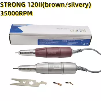 Ручка-дрель 35K Brown Silver STRONG 120II Handpiece для всех STRONG 210 211 90 Marathon Manicure Machine Nails Drill Handle Tools