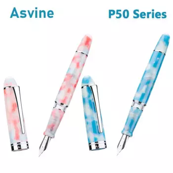 Ручка перьевая Asvine P50, поршневая акриловая ручка, роскошные аксессуары для бизнеса, школы и офиса, Канцтовары