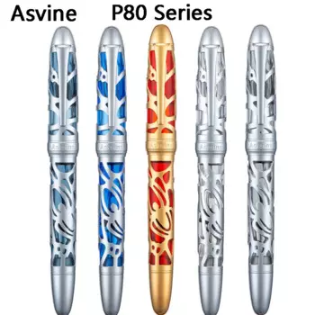 Ручка перьевая Asvine P80, поршневая ручка с прозрачным акриловым наконечником и скелетом паука, принадлежности для школы и офиса