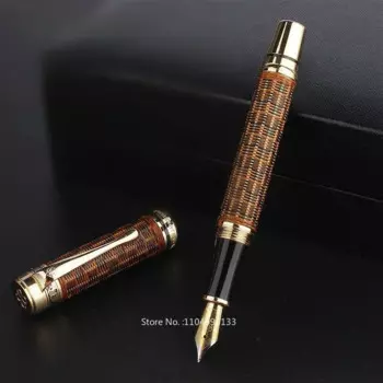 Ручка перьевая HERO H671 с бамбуковым плетением, 0,5 мм