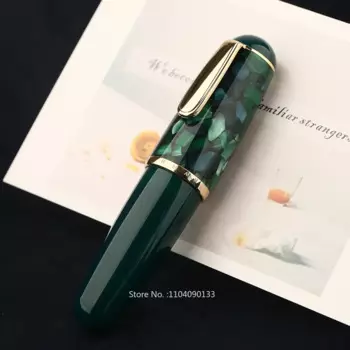 Ручка перьевая MAJOHN Q1 Mini, акриловая ручка с зелеными чернилами, иридий, наконечник EF/F, короткая ручка для письма, подарочный набор для путешествий