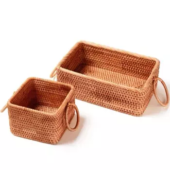 Ручная корзина для хранения из ротанга DIY, простая портативная корзина для хранения разных продуктов, практичный домашний кухонный набор для украшения предметов