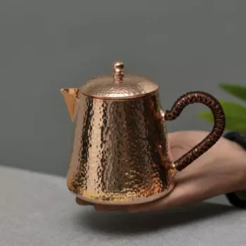 Ручная работа, чайник из чистой меди, чайник для чая, узор молотка, посуда для чая кунг-фу, посуда для напитков