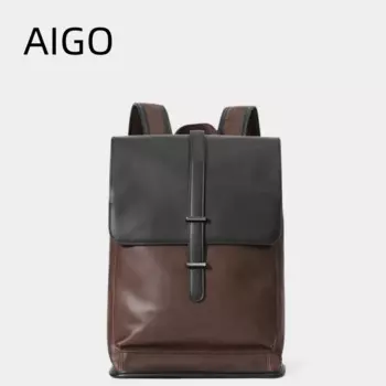 Рюкзак AIGO мужской из экокожи, ранец для путешествий, школьный портфель большой вместимости, роскошный брендовый дизайн, сумка на плечо для ноутбука