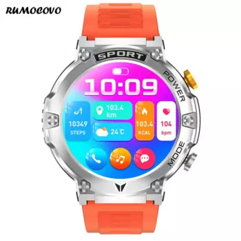RUMOCOVO®Смарт-часы с компасом, 1,43 дюйма, Amoled-экран, Bluetooth, 420 мАч
